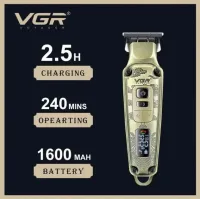 Машинка для стрижки VGR V-901 • Тример для волосся з дисплеєм і 4 насадками 1600 мАг