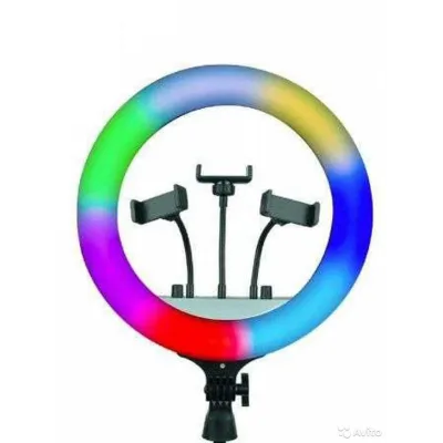 Кільцева RGB селфі - лампа, 36 см ∙ Світлодіодна лампа з пультом MJ36