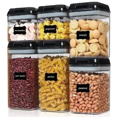 Набор контейнеров для хранения еды, сыпучих и круп FOOD Storage Container Set ∙ 6 емкостей с герметичными крышками