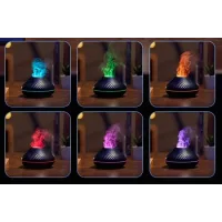 Ароматичний дифузор ефірних олій з RGB-підсвічуванням і імітацією полум’я • Зволожувач повітря з ефектом вогню 130 мл
