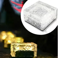 Садовый светильник Ice Cube тёплый белый 10×6×10 см • Уличный LED-фонарь на солнечной батарее для сада, дорожек и ландшафтной подсветки
