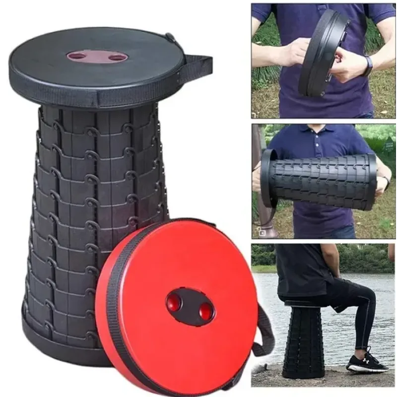 Складний телескопічний стілець Telescopic stool ∙ Похідний розкладний стілець-табурет для риболовлі, туризму та відпочинку