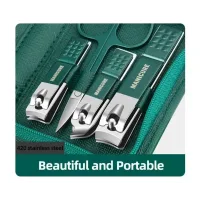 Манікюрний набір AND ES-09A 9 предметів • Манікюрно-педикюрний набір 9PCS Nail Clipper із нержавіючої сталі в дорожньому футлярі
