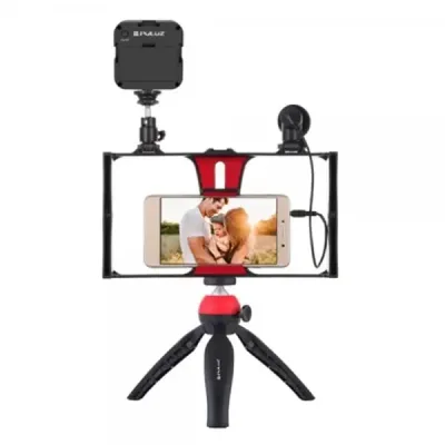 Комплект для влогінгу Video Making Kit AY49X для смартфона • Набір для блогінгу AY49X для смартфона з мікрофоном та світлом