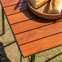 Складаний туристичний стіл 50×55×50 см коричневий • Компактний кемпінговий стіл для пікніка, риболовлі, дачі, пляжу та відпочинку на природі