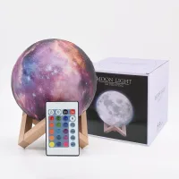 Настільний сенсорний світильник – нічник Місяць Magic 3D RGB Moon Light з пультом