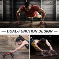 Ролери для фітнесу та спорту Lutino Wheel rollers push up Bars Workout ∙ Упори – ролики для віджимань, зміцнення преса та всього тіла