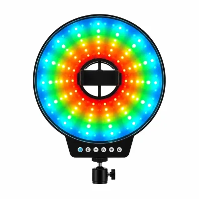 Світлодіодна LED лампа MJ-321 кільцева RGB 35 см з USB підключенням • Кільцева лампа MJ-321 для фото, відео, селфі, стримів, TikTok і зйомки контенту