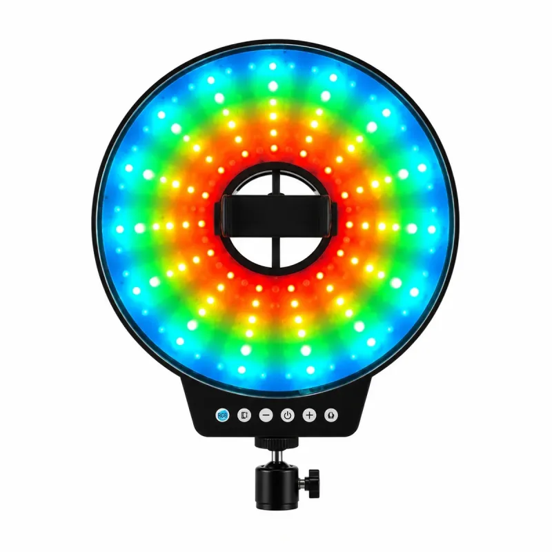 Світлодіодна LED лампа MJ-321 кільцева RGB 35 см з USB підключенням • Кільцева лампа MJ-321 для фото, відео, селфі, стримів, TikTok і зйомки контенту