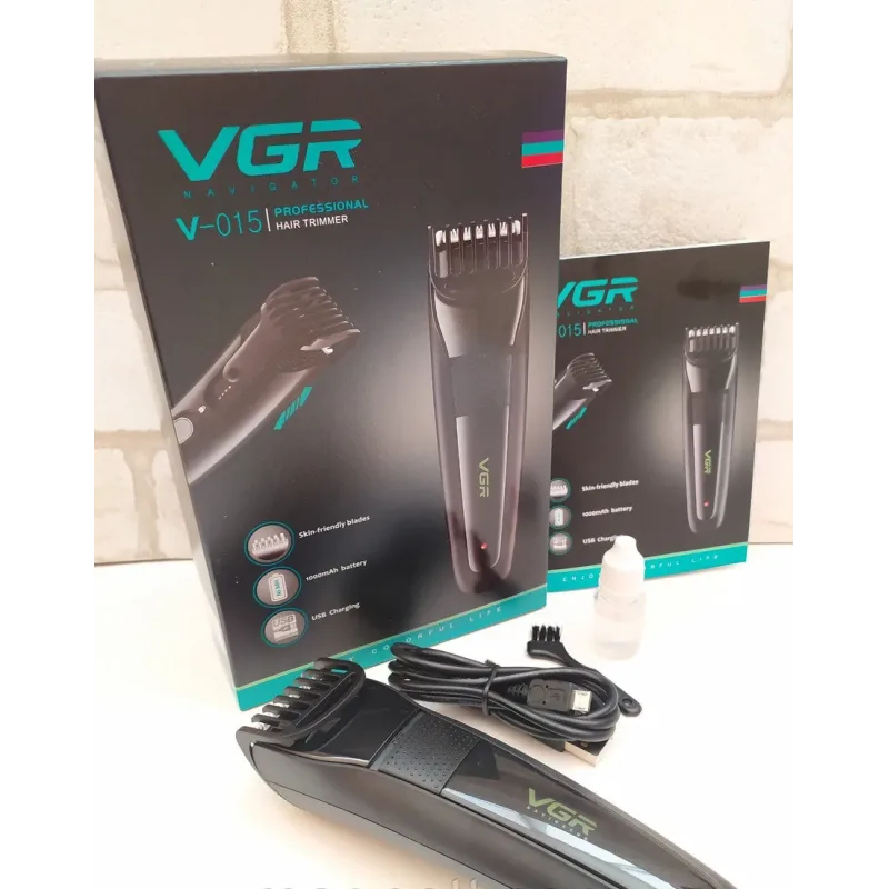 Професійна машинка для стрижки VGR V-015 на акумуляторі з USB зарядкою
