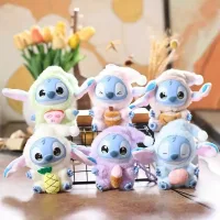 Брелок Стич Labubu 15 см в коробке-сюрпризе Eat Something Before Sleep • Коллекционная фигурка-аксессуар Stitch Лабубу на рюкзак и ключи