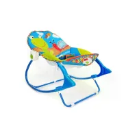 Дитяче крісло-гойдалка 68110-1 синє X-642 • Шезлонг-гойдалка для новонароджених з вібрацією, регульованою спинкою, іграшками та ременями безпеки