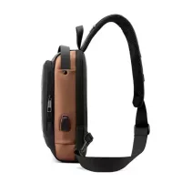 Нагрудна сумка Backpac XL-1514100 чорно-сіра маленька • Сумка через плече з протикрадіжним кодовим замком для міста, поїздок і документів