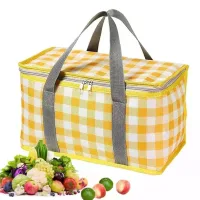 Термосумка для пляжу та пікніка 35×20×20 см • Сумка-холодильник для продуктів, напоїв, відпочинку, дороги та кемпінгу