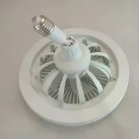 Світлодіодна лампа з вентилятором у патрон AY1036 • Стельова LED лампа-вентилятор E27 для дому, кухні, дачі та кімнати • Лампа 2 в 1 з підсвічуванням і обдувом