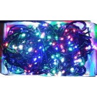 Гірлянда нитка 300led warm 100-10 led флеш на чорному дроті ∙ Провід гірлянда кульки 300 led