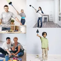 Набор малярных валиков PAINT ROLLER Универсальные валики для окраски поверхностей, 2 шт. с емкостью для раскатки краски и шпателем
