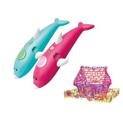 3D Ручка з трафаретами Дельфін Набір для дитячої творчості 3dPen Dolphin 9003