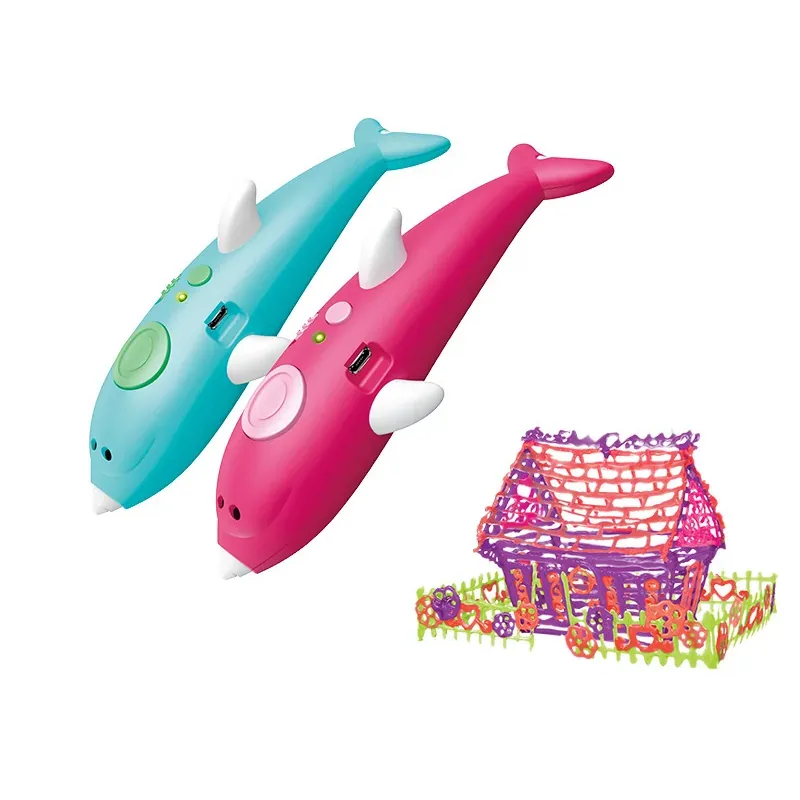 3D Ручка з трафаретами Дельфін Набір для дитячої творчості 3dPen Dolphin 9003