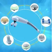 Ручний вібраційний масажер універсальний для тіла Maxtop Magic Massager 8 в 1 Вібромасажер з інфрачервоним випромінюванням і насадками