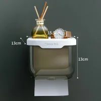 Пластиковий водонепроникний бокс - тримач туалетного паперу та серветок Tissue Box з поличкою для ванної кімнати