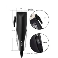 Професійна машинка для стрижки волосся від мережі VGR V-033 USB Pro, 9 Вт з насадками 3-12 мм і ножицями в комплекті