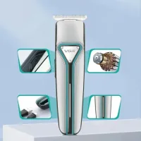 Машинка для стрижки VGR V-008 акумуляторна USB ∙ Тример для волосся, бороди та вусів з LED-дисплеєм і знімними насадками