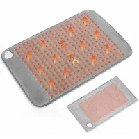 Зігрівальна електрична масажна підстилка – грілка MASSAGING WEIGHTED HEATING PAD від болю в спині · Флісова міні електропростирадло - накидка