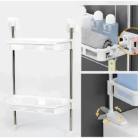 Подвійна туалетна полиця - органайзер STOREY TOILET RACK Стійка з поличками над унітазом, 31х20х5 см