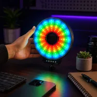 Світлодіодна LED лампа MJ-261 кільцева RGB 26 см з USB підключенням • Кільцева лампа MJ-261 для фото, відео, селфі, стримів, TikTok і зйомки контенту