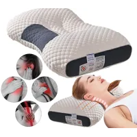 Анатомічна ортопедична подушка для сну Neck Support Massage Pillow • Подушка для шиї з ефектом пам’яті