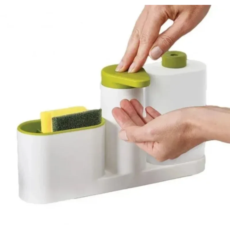 Органайзер для кухні Sink Tidy Set 3 в 1 Дозатор миючих засобів + дозатор мила + тримач кухонного приладдя