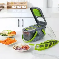 Овощерезка мультислайсер AND1536 Vegetable Cutter • Ручной измельчитель для овощей, фруктов, салатов и домашней нарезки