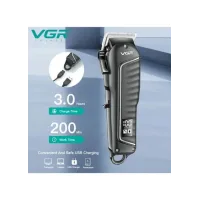 Професійна машинка для стрижки VGR V-683 для волосся та бороди • Акумуляторний тример з LED-дисплеєм, USB-зарядкою та насадками 3/6/9/12 мм