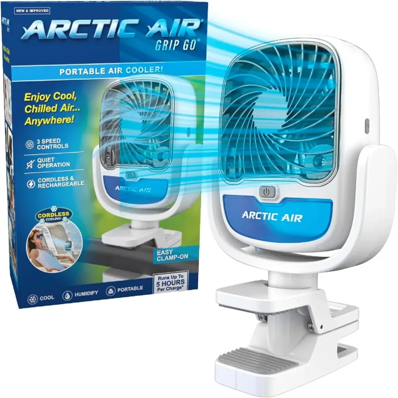 Акумуляторний вентилятор Arctic Cool Clamp з прищіпкою та USB-зарядкою • Портативний вентилятор Arctic Cool Clamp на затискачі для дому, офісу, коляски, авто та відпочинку