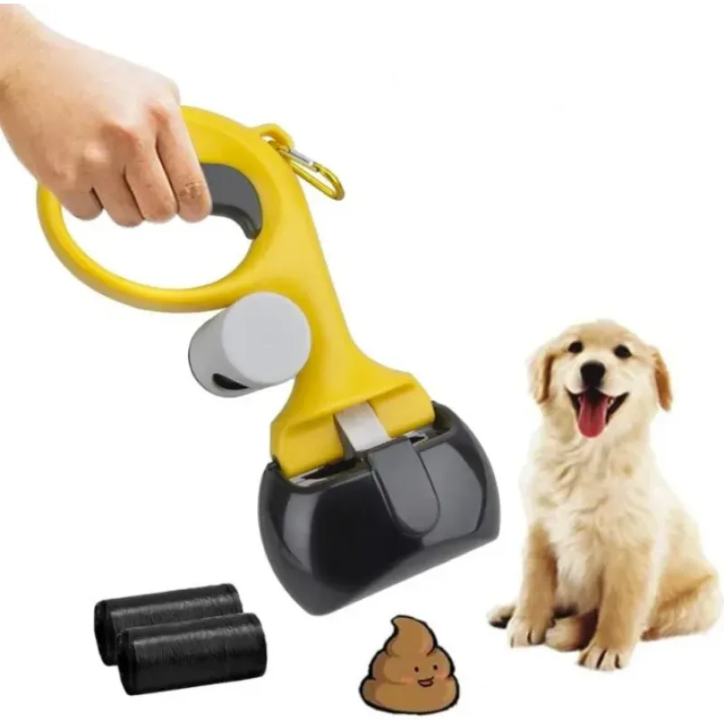 Автоматичний совок для прибирання за собакою Pooper Scooper Big 27 x 13 x 9 см · Щипці для прибирання з карабіном та мішками в комплекті