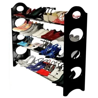 Полиця для взуття органайзер Amazing Stackable Shoe Rack ∙ Стійка - етажерка взуттєва на 4 полиці