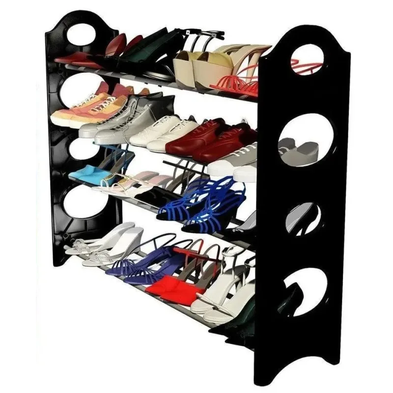Полиця для взуття органайзер Amazing Stackable Shoe Rack ∙ Стійка - етажерка взуттєва на 4 полиці