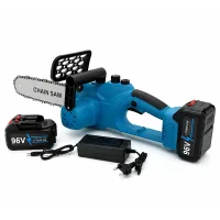 Акумуляторна ланцюгова пилка DOMOTEC Chain Saw 12″ 96V • Садова пилка DOMOTEC Chain Saw 12″ 96V із шиною 300 мм і 2 акумуляторами
