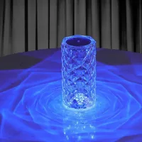 Настільна лампа нічник Rose Diamond з пультом • Лампа нічник настільна акумуляторна Роза з RGB з пультом та RGB підсвіткою