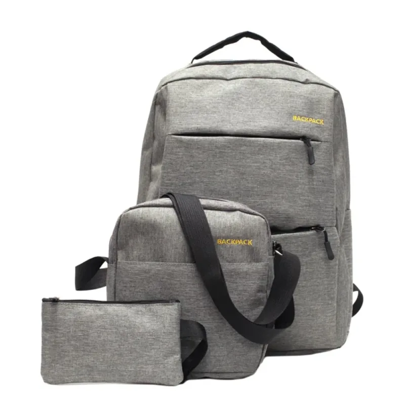Рюкзак міський Backpack Комплект 3 в 1 місткий рюкзак для ноутбука з сумкою та гаманцем