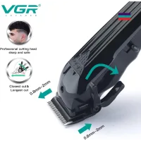 Професійна машинка для стрижки волосся з регулюванням довжини та Li-Ion акумулятором VGR V-282 ∙ Машинка для стрижки VGR V-282 з тривалим часом роботи