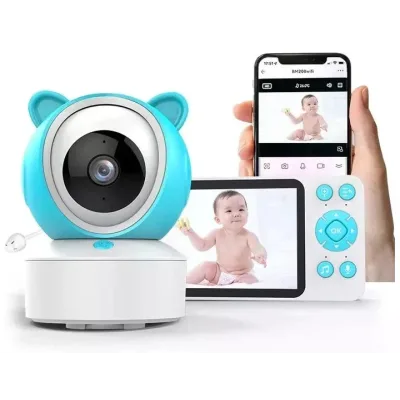 Відеоняня C8 Wi-Fi з монітором 5″ • Розумна відеоняня C8 Full HD 1080P із застосунком Tuya, нічним баченням і двостороннім зв’язком