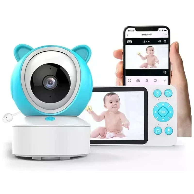 Відеоняня C8 Wi-Fi з монітором 5″ • Розумна відеоняня C8 Full HD 1080P із застосунком Tuya, нічним баченням і двостороннім зв’язком