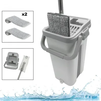 Швабра з відром комплект Scratch Cleaning Mop G3 Middle з автоматичним віджимом і складною ручкою