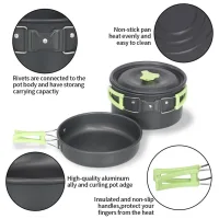 Набор туристической посуды Camping Cooking ∙ Компактный металлический набор Camping Cooking для походов и кемпинга
