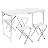 Розкладний стіл - валіза з 4 стільцями Folding Table для пікніка, риболовлі, дачі, 120х60 см