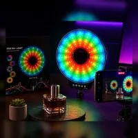 Світлодіодна LED лампа MJ-451 кільцева RGB 45 см зі і пультом керування • Кільцева лампа MJ-451 для фото, відео, селфі, стримів, TikTok і зйомки контенту