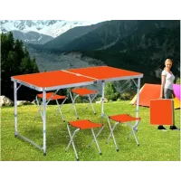 Розкладний стіл - валіза з 4 стільцями Folding Table для пікніка, риболовлі, дачі, 120х60 см