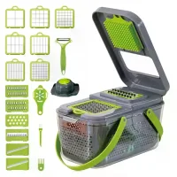 Овощерезка мультислайсер AND1536 Vegetable Cutter • Ручной измельчитель для овощей, фруктов, салатов и домашней нарезки